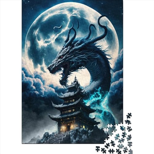 Brave Dragon Puzzle 1000 Teile für Erwachsene und Jugendliche, Halloween Geschenk für Teenager, Männer und Frauen, 1000 Teile (38x26cm) von POLIUAWS