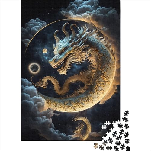 Brave Dragon Puzzle für Erwachsene, 1000 Teile, Holzpuzzle für Erwachsene, Lernspiel, Herausforderung, Spielzeug, 1000 Teile (75 x 50 cm) von POLIUAWS