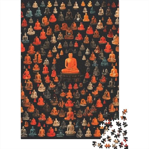 Buddhistisches Puzzle, 1000 Teile, für Erwachsene und Jugendliche, Holzpuzzle für Erwachsene und Jugendliche, witziges Spiel, 1000 Teile (75 x 50 cm) von POLIUAWS