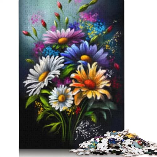 Bunte Blumenpuzzle für Erwachsene und Teenager, 1000 Teile, Puzzle für Erwachsene, nachhaltige Puzzlespiele, Weihnachtsgeschenke, 1000 Teile (38x26cm) von POLIUAWS
