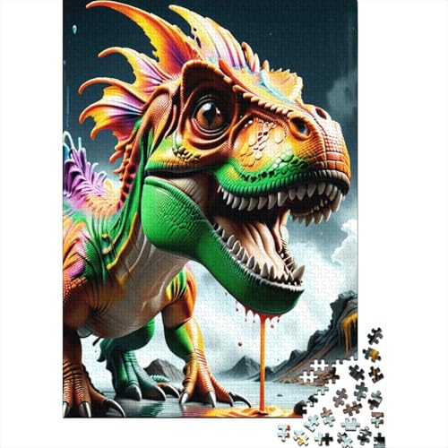Bunte Dinosaurier Puzzle 1000 Teile Papier Puzzle für Erwachsene Lernspiel Herausforderung Spielzeug 1000 Teile (38x26cm) von POLIUAWS