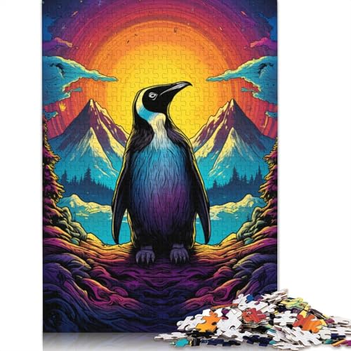 Bunte Pinguine21 Puzzle, Denksportaufgabe, Premium-Karton-Puzzle für Kinder und Erwachsene ab 12 Jahren, 1000 Teile (38 x 26 cm) von POLIUAWS