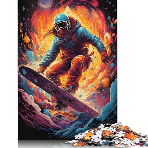 Bunte Psychedelia für Snowboard-Abenteurer. Herausforderndes und kniffliges Puzzle aus hochwertigem Karton für Erwachsene, (75 x 50 cm) von POLIUAWS