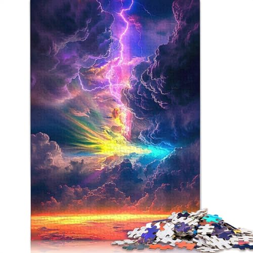 Bunte Regenbogenwolken-Puzzles, Bunte, Coole Puzzles für Kinder ab 12 Jahren, 1000 Teile (75 x 50 cm) von POLIUAWS