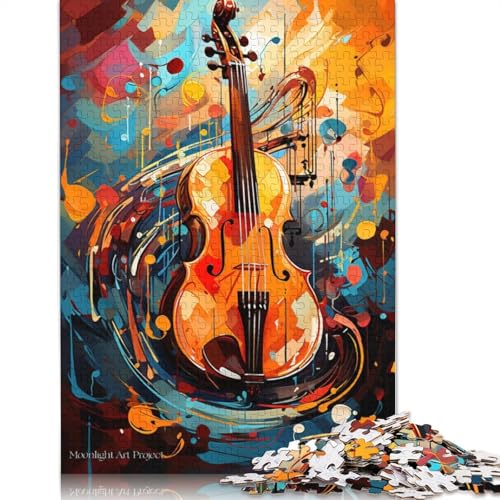 Bunte Violinen-Kunst-Puzzles für Erwachsene ab 18 Jahren, Lernspiele, Puzzle für Erwachsene und Kinder, 1000 Teile (75 x 50 cm) von POLIUAWS