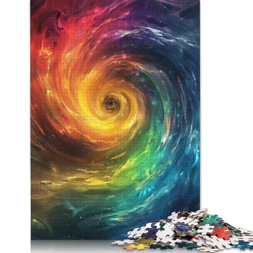 Bunte Wirbel-Puzzles für Erwachsene, Spielzeug, Lernspiel, schwierige Puzzles für Kinder ab 12 Jahren, 1000 Teile (75 x 50 cm) von POLIUAWS