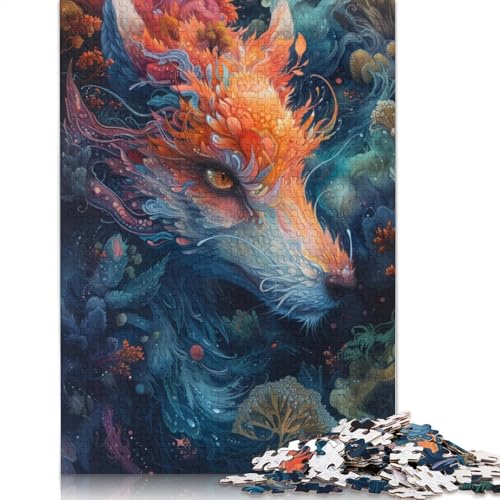 Bunte Wölfe Puzzle Spielzeug Lernspiel Premium Karton Puzzle für Erwachsene Kinder 1000 Teile (75x50cm) von POLIUAWS