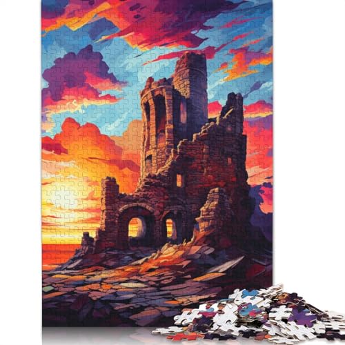 Bunte Wolken vom Sonnenuntergang, Puzzle, Entspannungs-Herausforderung, Spielzeug, Papier, rechteckiges Puzzle für Jungen oder Mädchen, 1000 Teile (75 x 50 cm) von POLIUAWS
