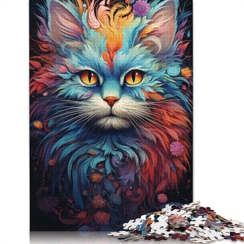 Buntes, süßes Kätzchen-Puzzle, Dekompressionsspielzeug, rechteckiges Papierpuzzle für Kinder und Erwachsene ab 12 Jahren, 1000 Teile (75 x 50 cm) von POLIUAWS