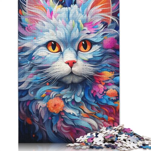 Buntes, süßes Kätzchen-Puzzle, Denksportaufgabe, Premium-Puzzle aus Karton für Kinder und Erwachsene ab 12 Jahren, 1000 Teile (38 x 26 cm) von POLIUAWS