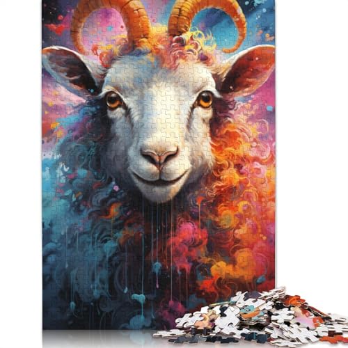 Buntes, süßes Schaf-Puzzle, anpassbare Bilder, 100% recycelter Karton, Puzzle für Kinder und Erwachsene ab 12 Jahren, einzigartiges Geschenk, 1000 Teile (38 x 26 cm) von POLIUAWS