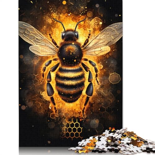 Buntes Bienen-Puzzle, anpassbare Bilder, 100% recycelter Karton, Puzzle für Kinder und Erwachsene ab 12 Jahren, einzigartiges Geschenk, 1000 Teile (75 x 50 cm) von POLIUAWS