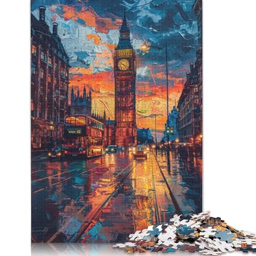 Buntes Big Ben-Puzzle für Erwachsene, Premium-Puzzle aus 100% recyceltem Brett, Problemlösungspuzzles für Erwachsene und Kinder, 1000 Teile (75 x 50 cm) von POLIUAWS