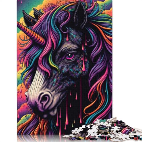 Buntes Einhorn-Puzzle, kreative Spiele, 100% recycelter Karton, Puzzle für Erwachsene, 1000 Teile (38 x 26 cm) von POLIUAWS