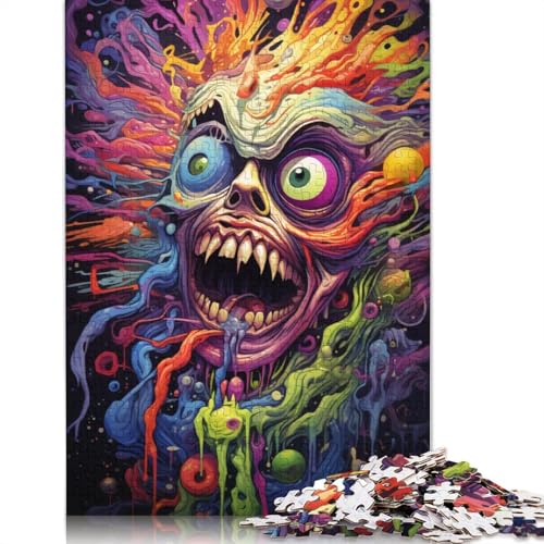 Buntes Fantasy-Monster-Puzzle, schwierige Herausforderung, 100% recycelter Karton, Puzzle für Erwachsene, 1000 Teile (38 x 26 cm) von POLIUAWS