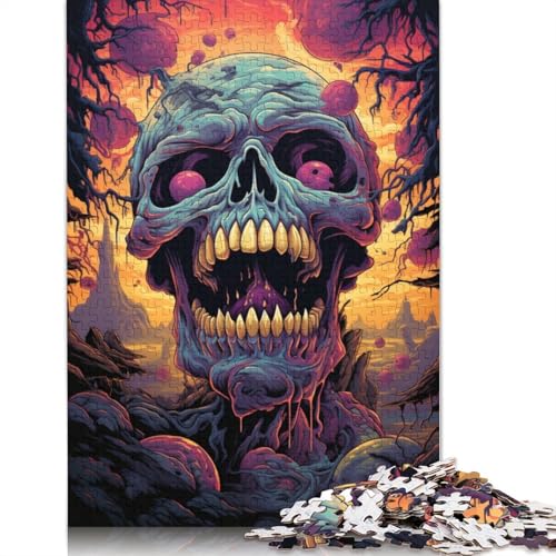 Buntes Fantasy-Totenkopf-Puzzle, Denksportaufgabe, Premium-Karton-Puzzle für Kinder und Erwachsene ab 12 Jahren, 1000 Teile (75 x 50 cm) von POLIUAWS