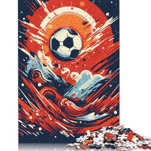 Buntes Fußball-Puzzle, Dekompressionsspielzeug, rechteckiges Papierpuzzle für Kinder und Erwachsene ab 12 Jahren, 1000 Teile (75 x 50 cm) von POLIUAWS