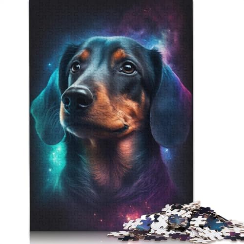 Buntes Galaxie-Dackel-Puzzle für Erwachsene, Lernspiel, Puzzle, Kinder ab 12 Jahren, 1000 Teile (75 x 50 cm) von POLIUAWS