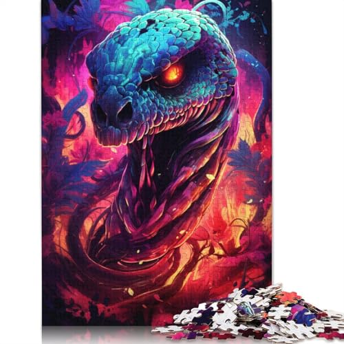 Buntes Giftschlangen-Puzzle, schwierige Herausforderung, 100% recycelter Karton, Puzzle für Erwachsene, 1000 Teile (38 x 26 cm) von POLIUAWS