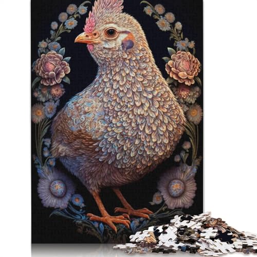 Buntes Hahn-Puzzle aus Metall, 100% recycelter Pappe, Puzzle aus 100% recycelter Pappe, für Jungen oder Mädchen, 1000 Teile (75 x 50 cm) von POLIUAWS