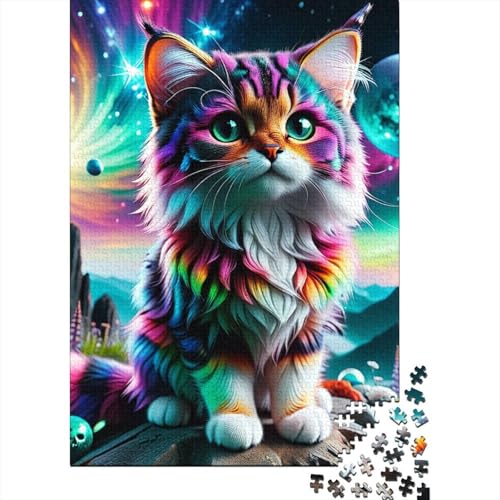 Buntes Katzenpuzzle, 1000 Teile, Papierpuzzle für Kinder, Lernspiel für Erwachsene und Jugendliche, 1000 Teile (38 x 26 cm) von POLIUAWS