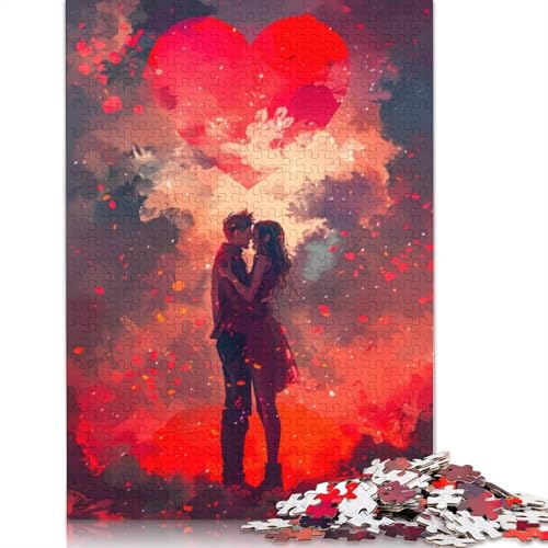 Buntes Liebeswolken-Puzzle, Denksportaufgabe, Premium-Karton-Puzzle für Kinder und Erwachsene ab 12 Jahren, 1000 Teile (38 x 26 cm) von POLIUAWS