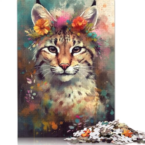 Buntes Luchs-Baby-Puzzle, Denksportaufgabe, 100% recycelter Karton, Puzzle für Kinder und Erwachsene ab 12 Jahren, 1000 Teile (75 x 50 cm) von POLIUAWS