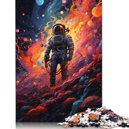 Buntes Psychedelia-Puzzle für Weltraumabenteurer, einzigartige Heimdekoration, 100% recycelter Karton, Puzzle für Erwachsene, (75 x 50 cm) von POLIUAWS