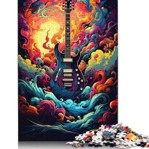 Buntes Psychedelia of Guitar Soul Puzzle, Premium-Puzzle aus 100% recyceltem Karton, 100% recycelter Pappe, für Kinder und Erwachsene, (75 x 50 cm) von POLIUAWS