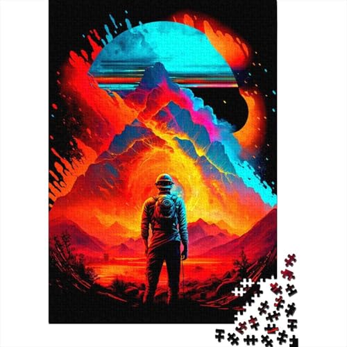 Buntes Puzzle Space11 1000 Teile für Erwachsene, Holzpuzzle, Halloween-Geschenke, Puzzles für Erwachsene, Lernspiel, Herausforderung Spielzeug, 1000 Teile (75 x 50 cm) von POLIUAWS