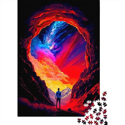 Buntes Puzzle Space14 1000 Teile für Erwachsene, Halloween-Geschenk, Holzpuzzle für Erwachsene, Familienspaß und Spieleabend, 1000 Teile (75 x 50 cm) von POLIUAWS