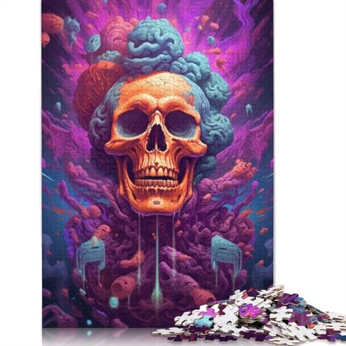 Buntes Totenkopf-Puzzle, Denksportaufgabe, Premium-Karton-Puzzle für Kinder und Erwachsene ab 12 Jahren, 1000 Teile (38 x 26 cm) von POLIUAWS