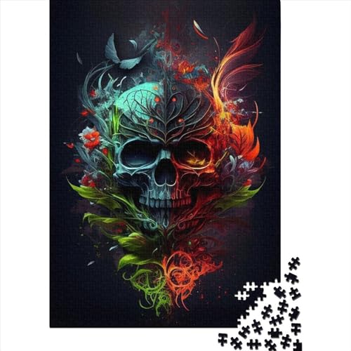 Buntes Totenkopf-Puzzle für Erwachsene und Jugendliche (1000 Teile, 75 x 50 cm) von POLIUAWS