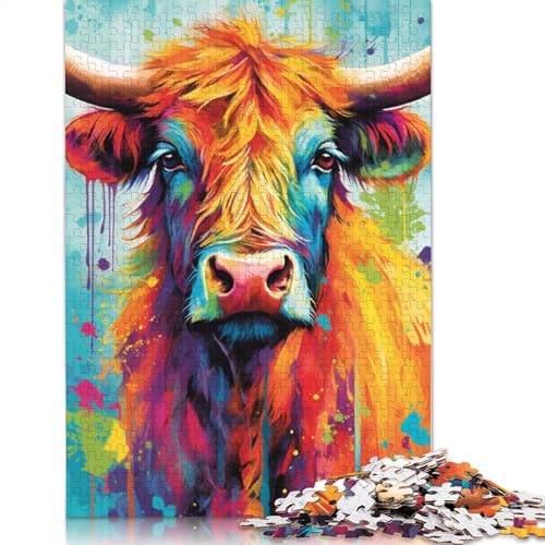 Buntes Yak-Gemälde-Puzzle für Erwachsene, kreative Spiele, Puzzle, Kinder, 1000 Teile (75 x 50 cm) von POLIUAWS