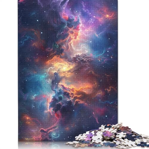 Buntes kosmisches Puzzle, Denksportaufgabe, Premium-Puzzle aus Karton für Kinder und Erwachsene ab 12 Jahren, 1000 Teile (38 x 26 cm) von POLIUAWS