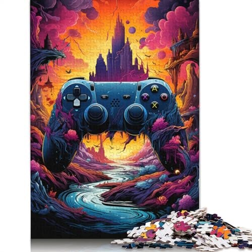 Buntes psychedelisches Gamecontroller-Puzzle, schwierige Herausforderung, 100% recycelter Karton, Puzzle für Frauen und Männer, Geschenke, 1000 Teile (38 x 26 cm) von POLIUAWS