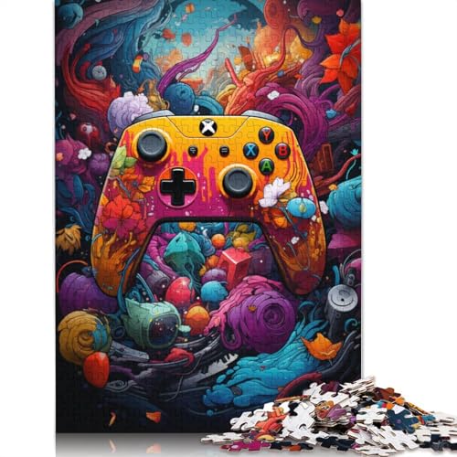 Buntes psychedelisches Griffpuzzle, einzigartige Heimdekoration, 100% recycelter Karton, Puzzle für Erwachsene, 1000 Teile (38 x 26 cm) von POLIUAWS