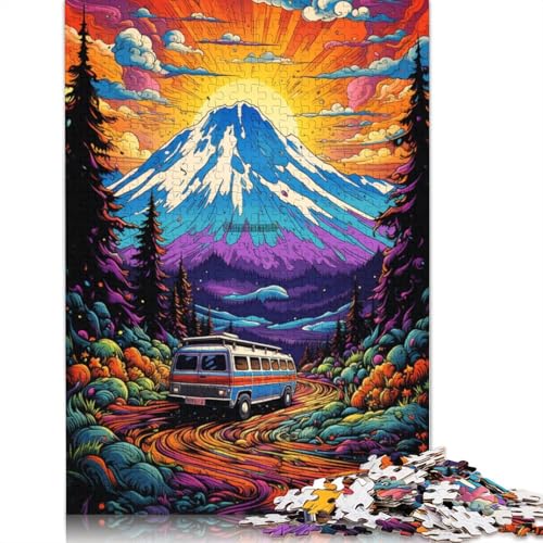 Buntes psychedelisches Landschaftspuzzle, Denksportaufgabe, 100% recycelter Karton, Puzzle für Kinder und Erwachsene, 1000 Teile (38 x 26 cm) von POLIUAWS