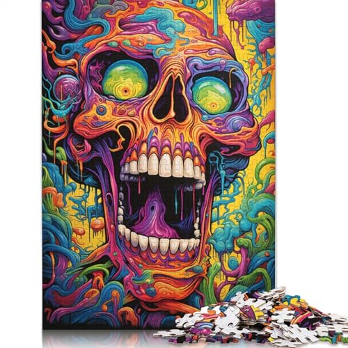 Buntes psychedelisches Monster-Puzzle, Denksportaufgabe, rechteckiges Papierpuzzle für Erwachsene, 1000 Teile (38 x 26 cm) von POLIUAWS