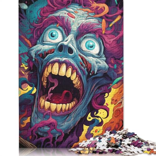 Buntes psychedelisches Monster-Puzzle, präzises, ineinandergreifendes rechteckiges Papierpuzzle für Jungen oder Mädchen, 1000 Teile (38 x 26 cm) von POLIUAWS