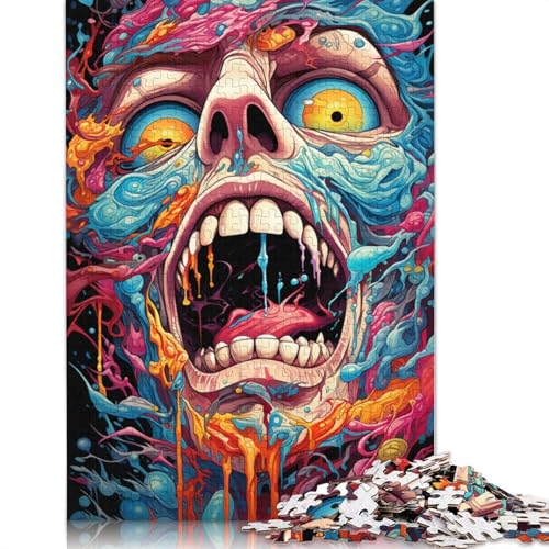 Buntes psychedelisches Monster-Puzzle, schwierige Herausforderung, 100% recycelter Karton, Puzzle für Kinder und Erwachsene, 1000 Teile (38 x 26 cm) von POLIUAWS