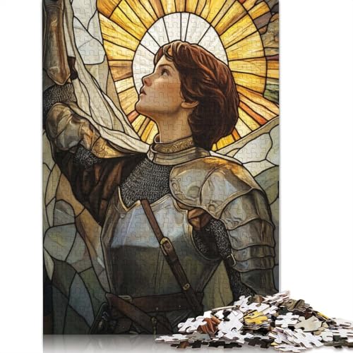 Buntglas-Ritter, 1000-teiliges Puzzle für Erwachsene, Spielzeug, Denkspiel, Lernspiel für Erwachsene, Stressabbau, Heimdekoration, 1000 Teile (75 x 50 cm) von POLIUAWS