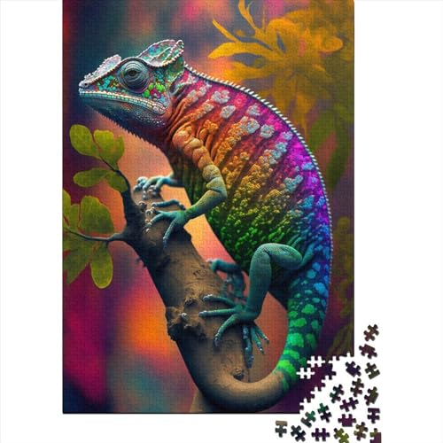 Chamäleon, 1000 Teile, abstraktes Puzzle, für Erwachsene, Halloween-Geschenk, pädagogisches Lernspielzeug, 1000 Teile (38 x 26 cm) von POLIUAWS