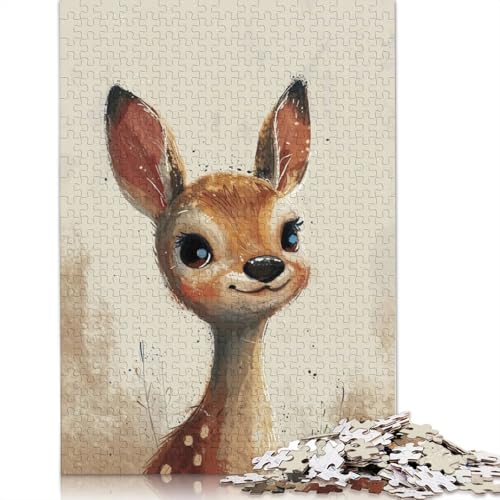 Charming Fawn Puzzles 1000 Teile Schwer Puzzle Spielzeug Pädagogisches Spiel Impossible Herausforderung Spielzeug Für Erwachsene Kinder 1000pcs (75x50cm) von POLIUAWS