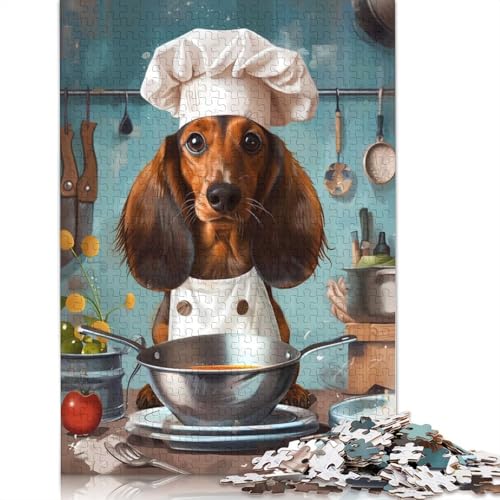 Chef Dackel 1000 Teile Puzzle für Teenager Geschenke Papierpuzzle Puzzle für Erwachsene Heimlernspiele DIY Spielzeug 1000 Stück (75x50cm) von POLIUAWS