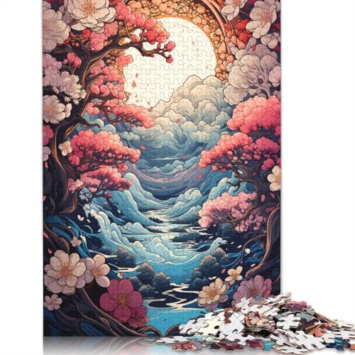 Cherry_Blossom_Japan Puzzle, einzigartige Heimdekoration, 100% recycelter Karton, Puzzle für Jungen oder Mädchen, 1000 Teile (75 x 50 cm) von POLIUAWS