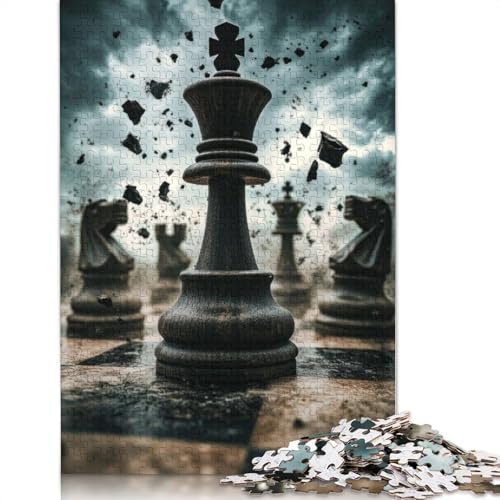 Chess King in Storm Puzzle 1000 Teile Schwer Puzzle Spielzeug Lernspiel Impossible Herausforderung Spielzeug Für Erwachsene Und Kinder in Bewährter 1000pcs (75x50cm) von POLIUAWS