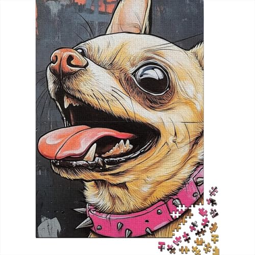 Chihuahua-Puzzle, lustiges Premium-Puzzle aus Karton für Erwachsene und Teenager, 1000 Teile (75 x 50 cm) von POLIUAWS