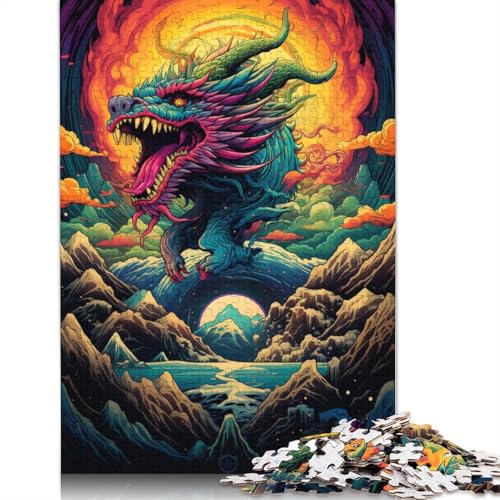Chinesisches Drachen-Puzzle, anpassbare Bilder, 100% recycelter Karton, Puzzle für Kinder und Erwachsene ab 12 Jahren, einzigartiges Geschenk, 1000 Teile (75 x 50 cm) von POLIUAWS
