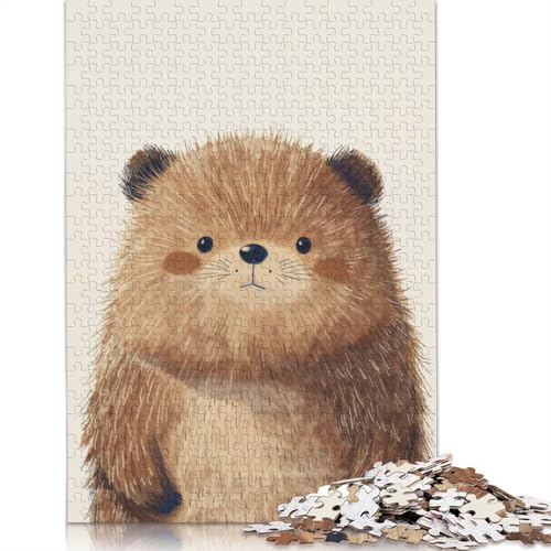 Chubby Cheeked Critter Puzzle 1000-teilige Schwer Puzzle Spielzeug Lernspiel Impossible Herausforderung Spielzeug Für Erwachsene Und Kinder in Bewährter 1000pcs (38x26cm) von POLIUAWS